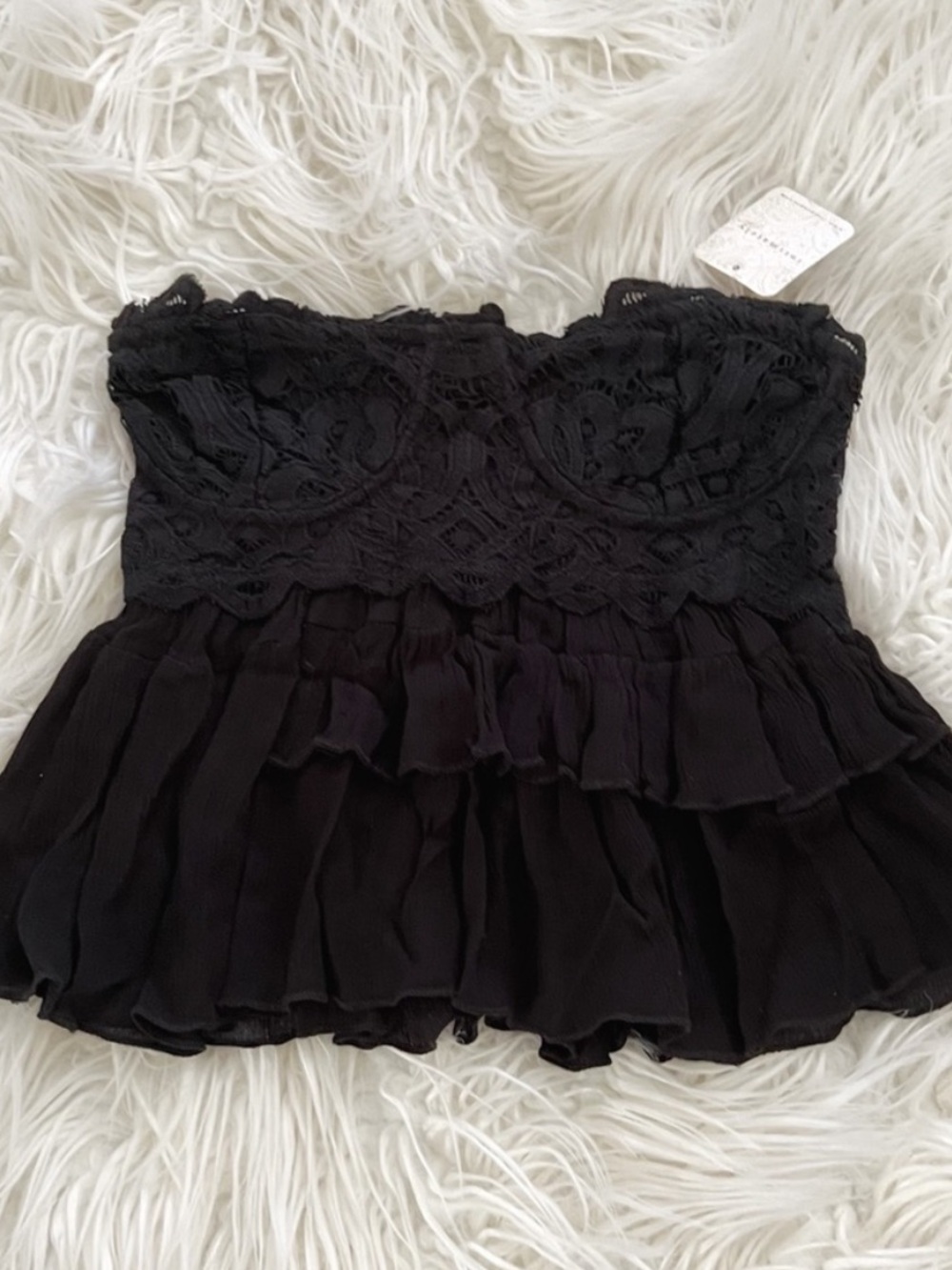 Free People Adella Corset Cami Top Black
